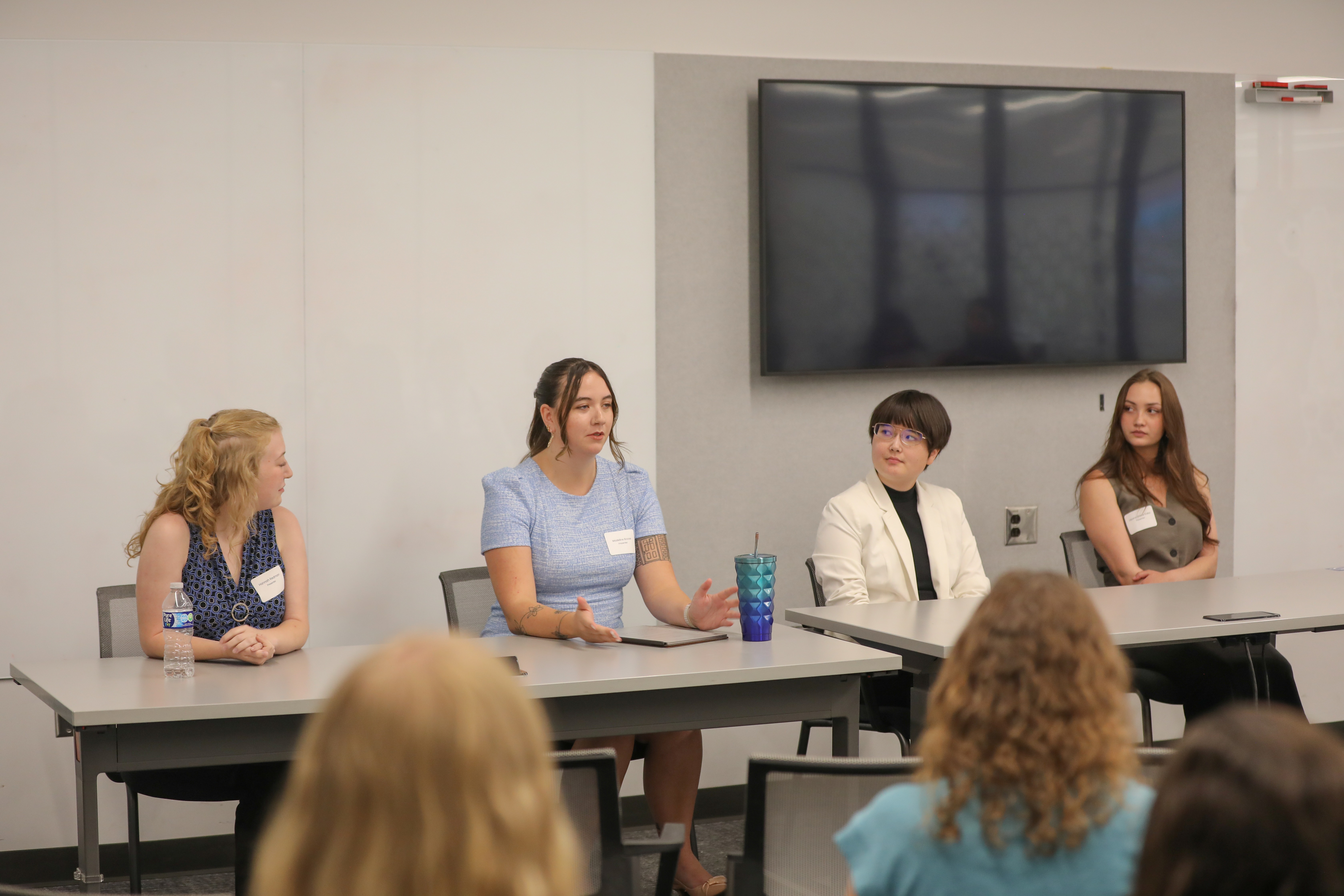 students on panel